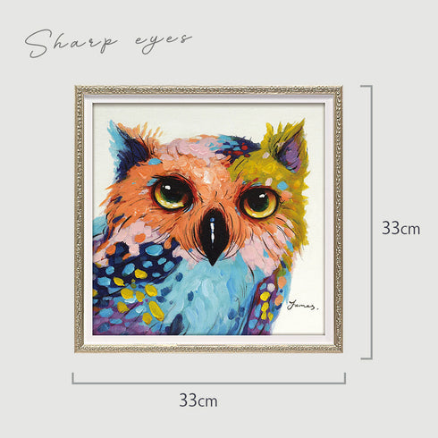 アート 絵画 壁掛け 油絵 33X33cm オイルペイント シャープアイズ.|s5